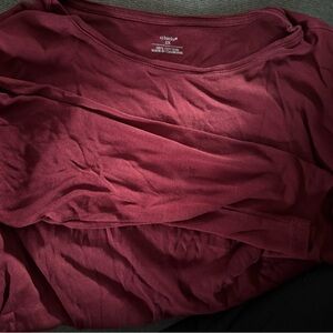 CJ Banks Burgundy Long Sleeve Top